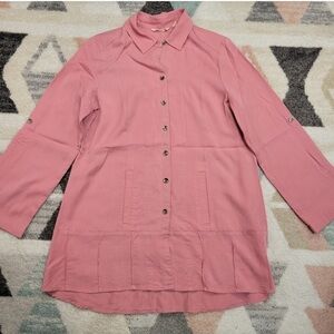Soft Surroundings Rose Button-Up Blouse